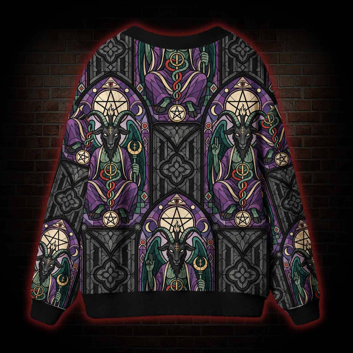 Stained Glass Baphomet Cardigan Sweater