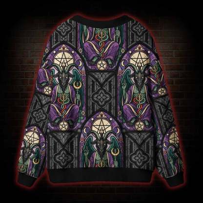 Stained Glass Baphomet Cardigan Sweater