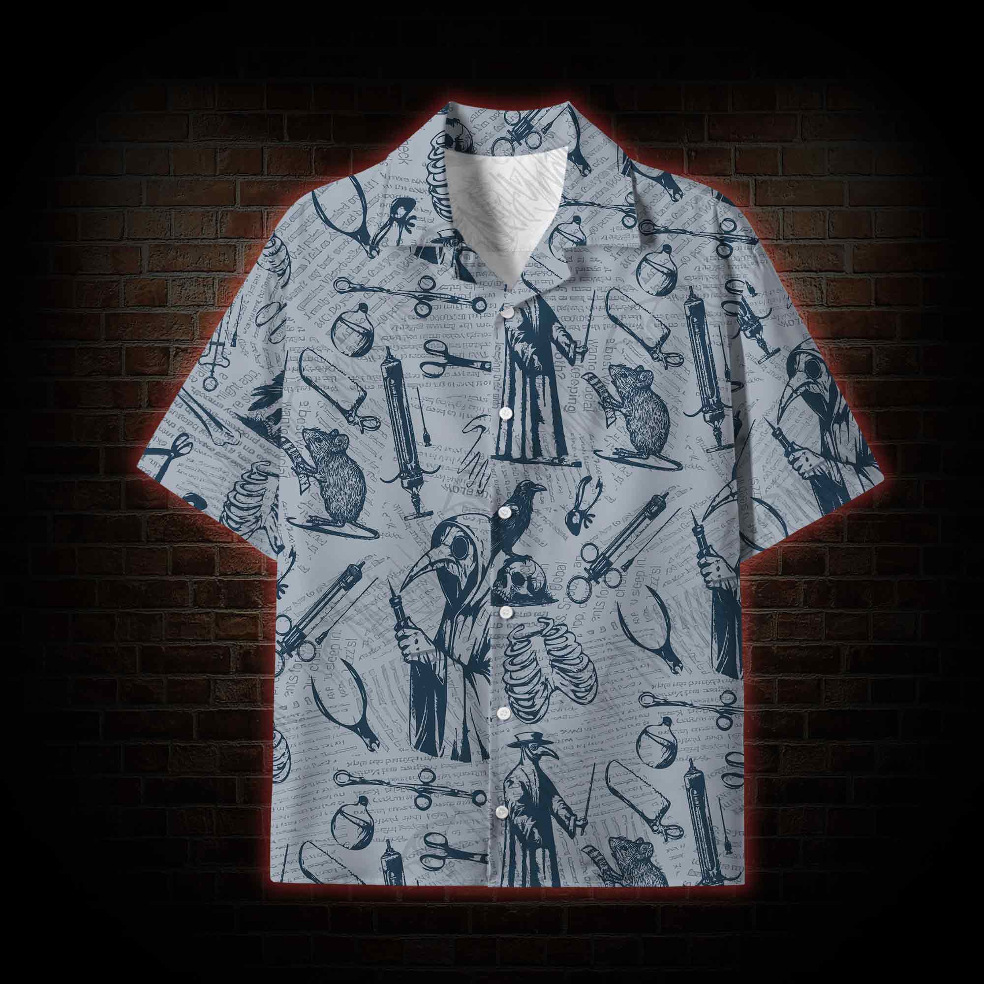  Black Death Lightweight Hawaiian Shirt