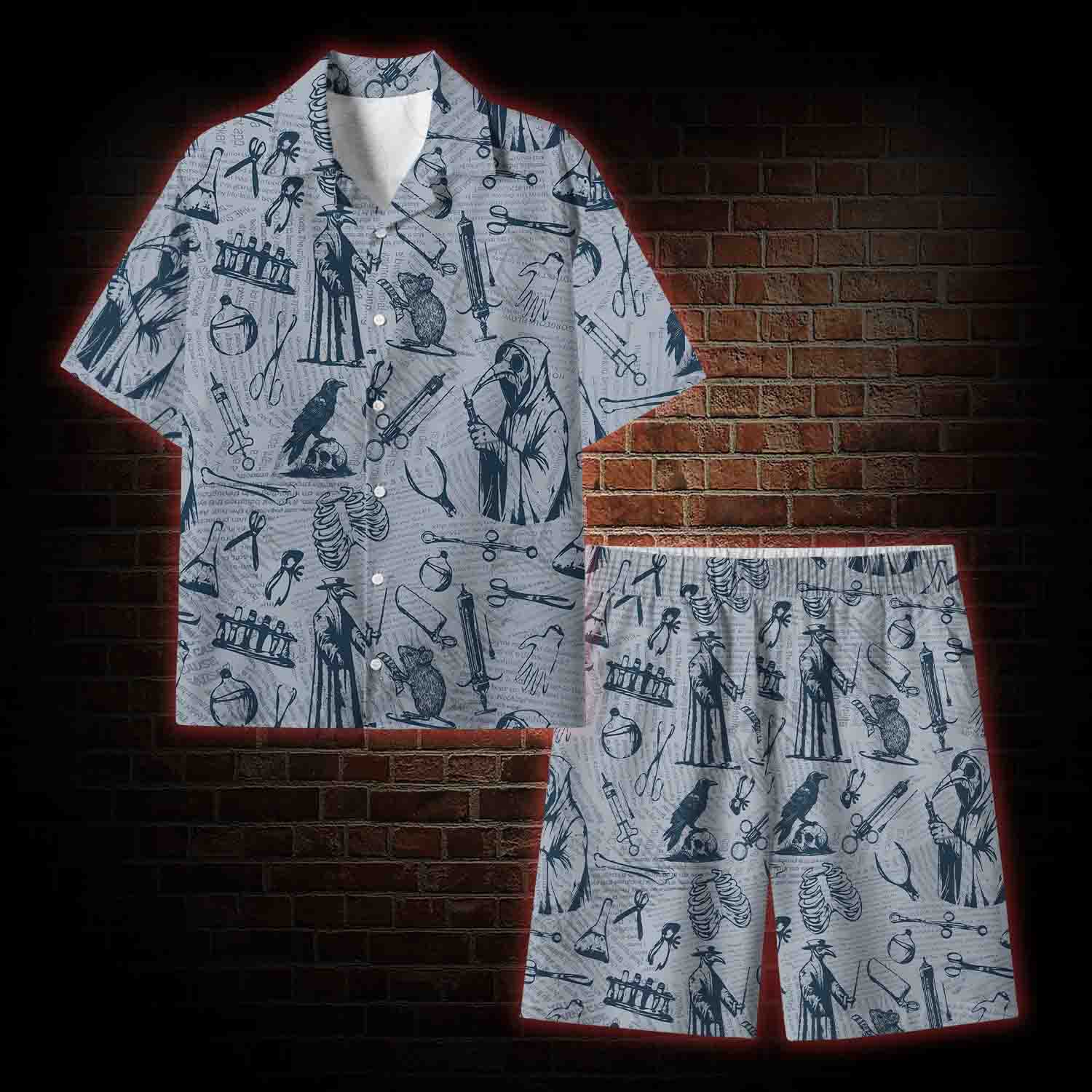  Black Death Lightweight Hawaiian Shirt