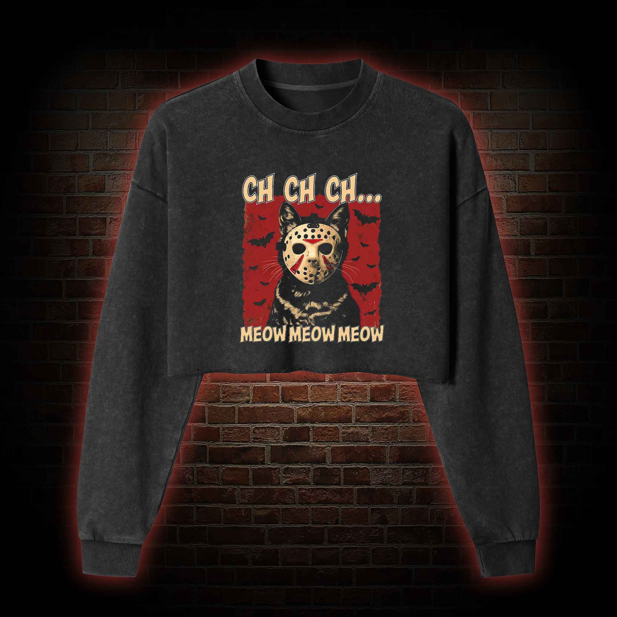 Ch Ch Ch Washed Cropped Sweatshirts