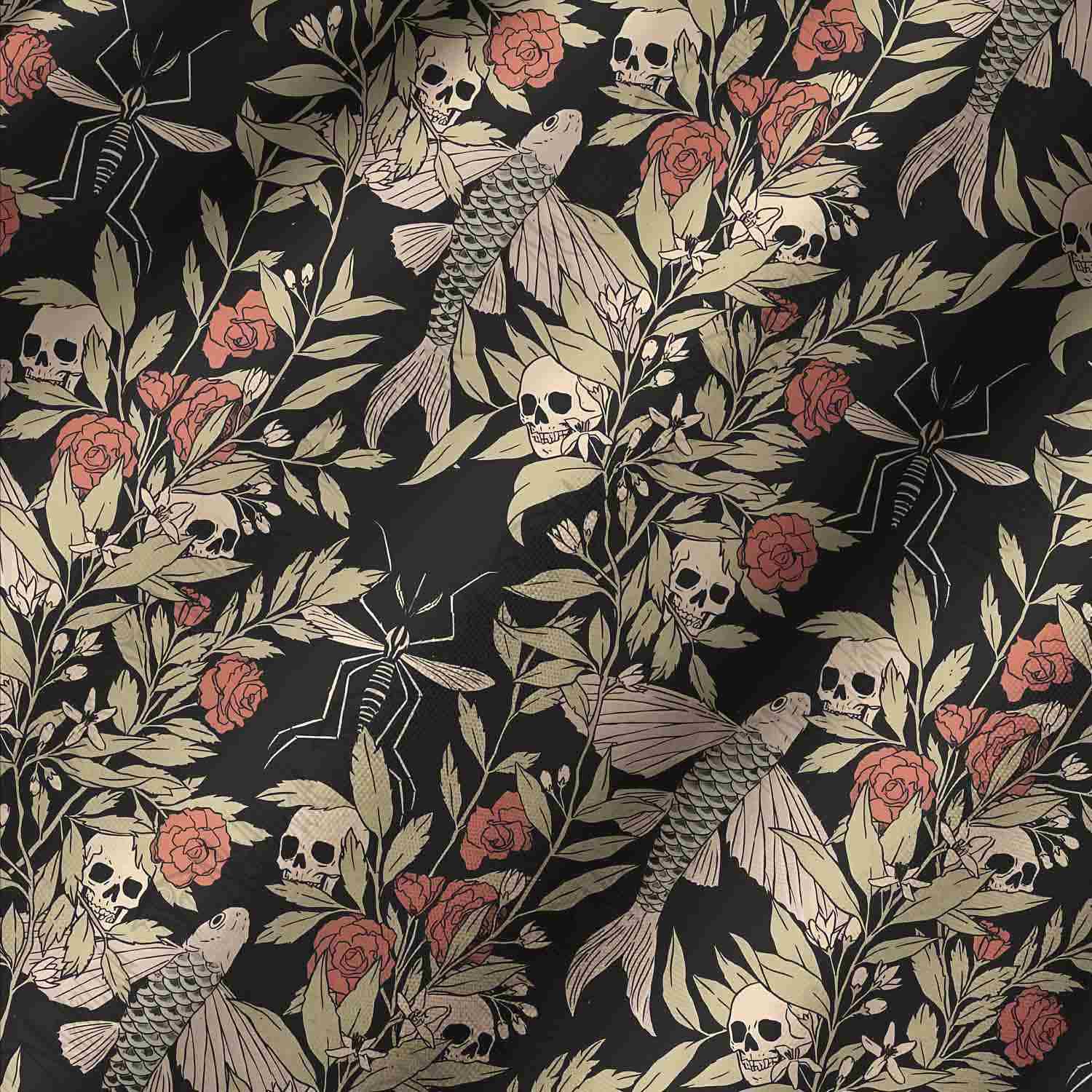  Skull and Flying Fish Lightweight Hawaiian Shirt