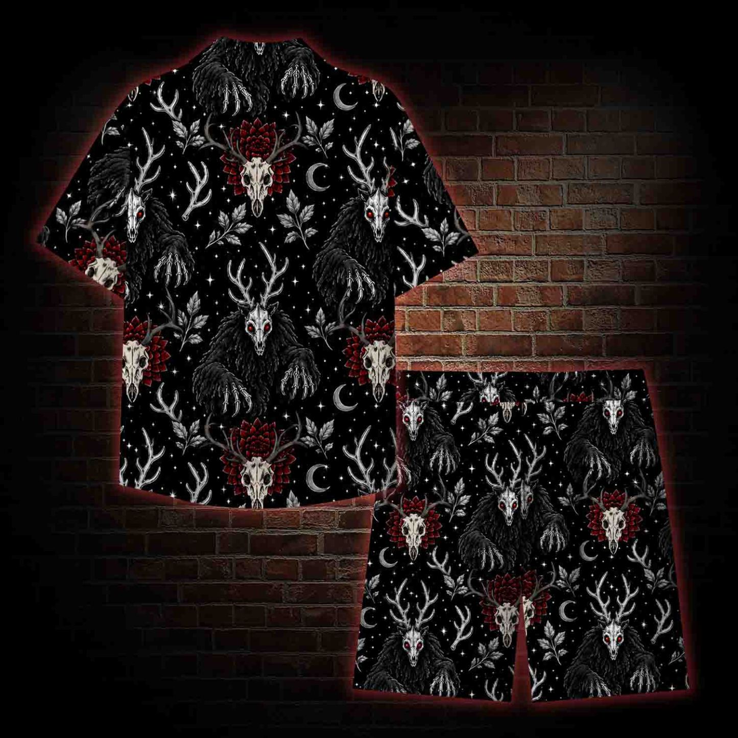 Wendigo Skulls Lightweight Hawaiian Shirt