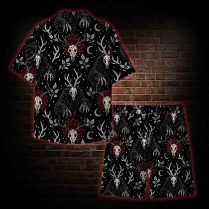 Wendigo Skulls Lightweight Hawaiian Shirt