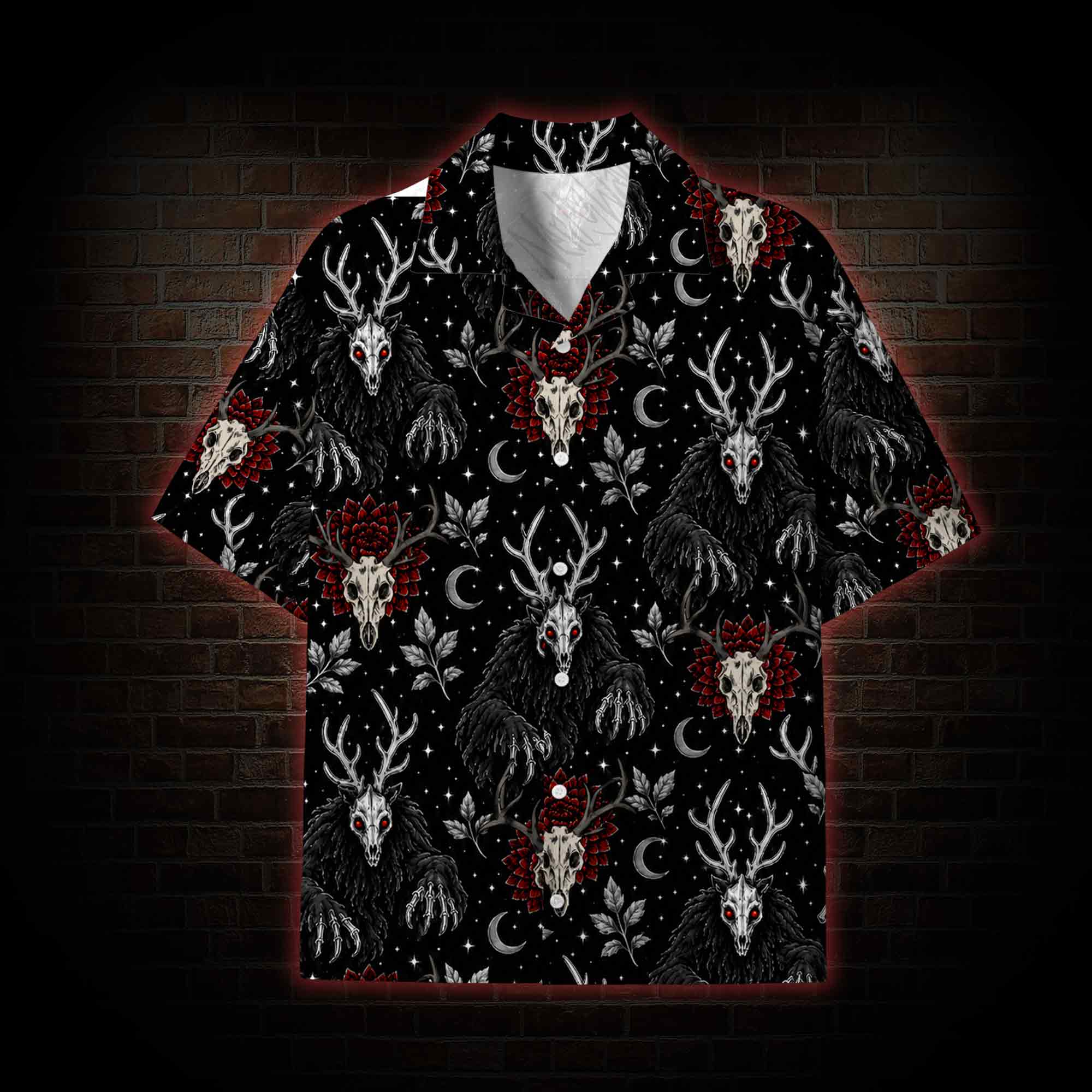 Wendigo Skulls Lightweight Hawaiian Shirt