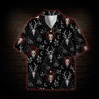 Wendigo Skulls Lightweight Hawaiian Shirt