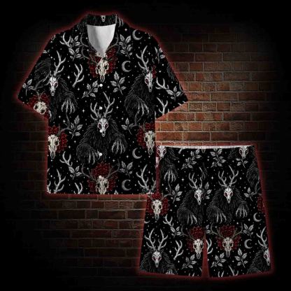 Wendigo Skulls Lightweight Hawaiian Shirt