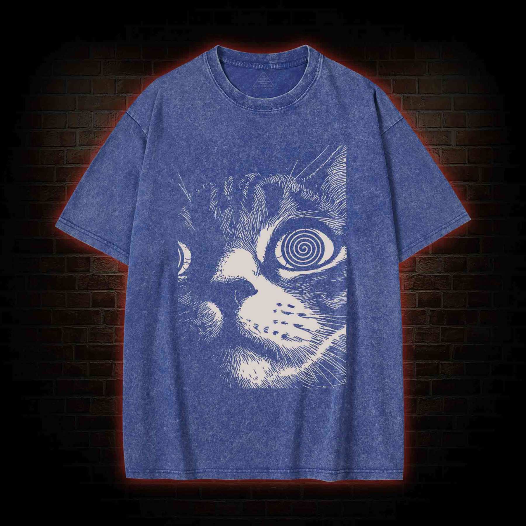 Psychedelic Cat Washed T-shirt