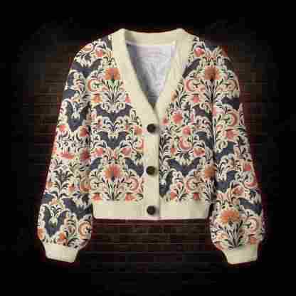 Moonlit Bat Garden Women's Cardigan Sweater