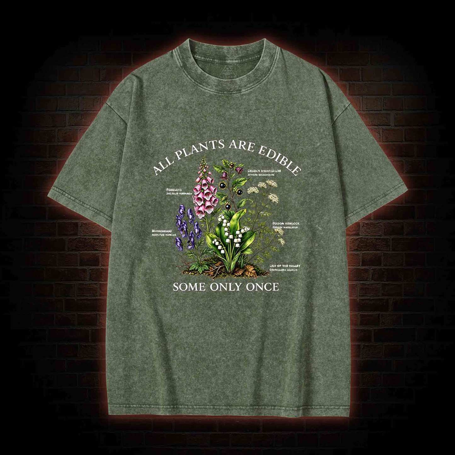 All Plants are Edible Some Only Once Washed T-shirt