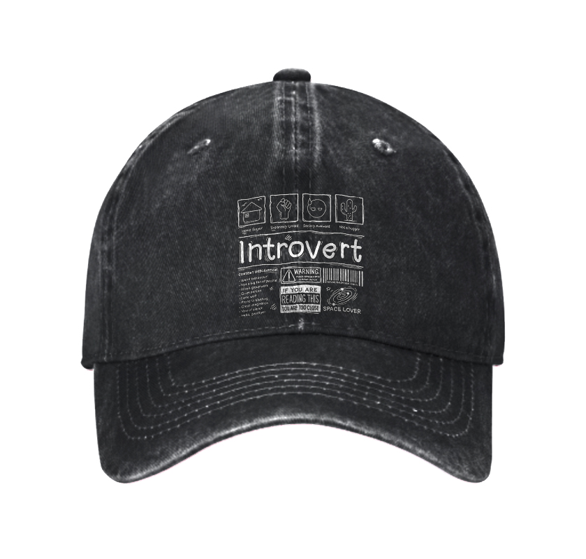 Introvert Washed Vintage Baseball Cap