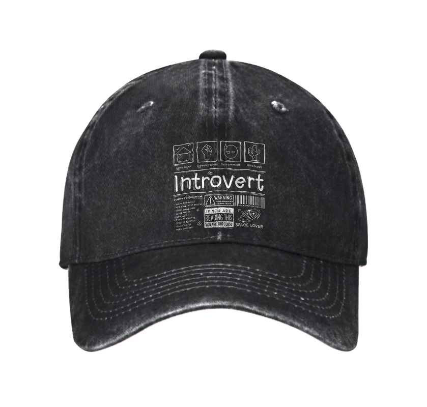 Introvert Washed Vintage Baseball Cap