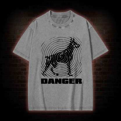 Danger Sign Washed T-shirt