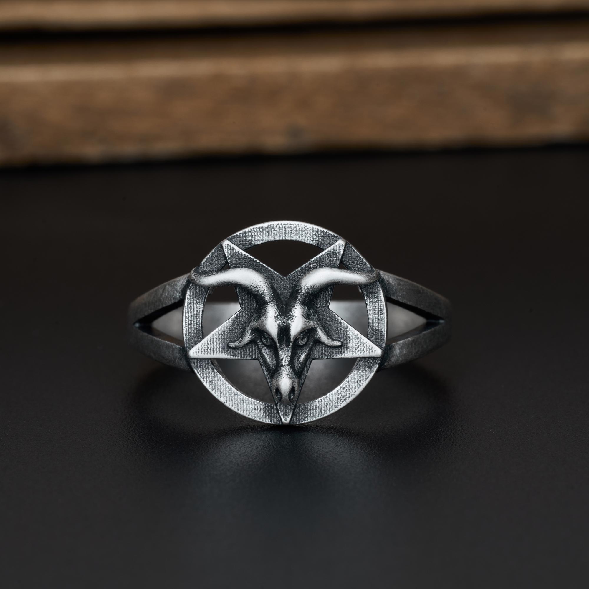 Baphomet Occult Sterling Silver Ring