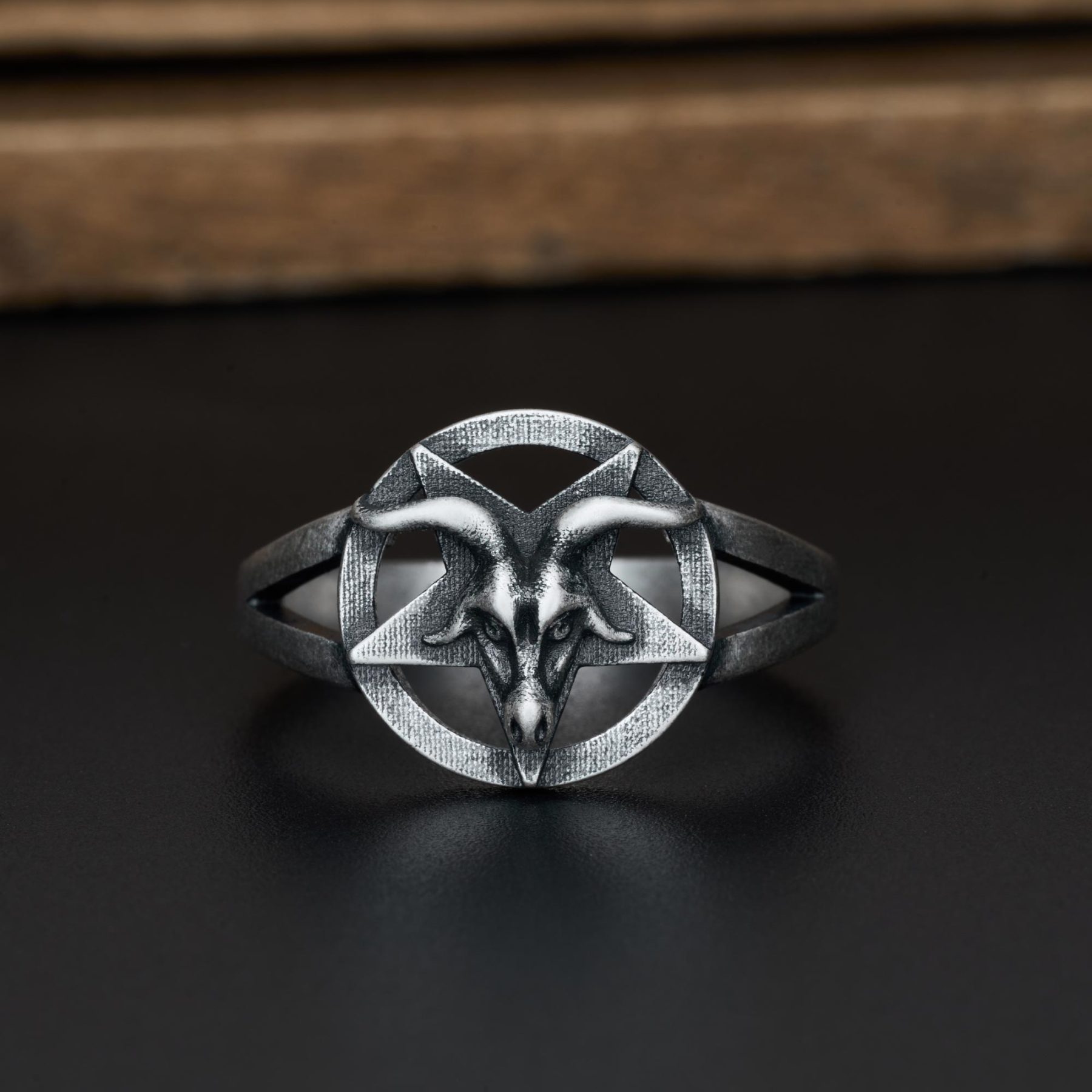 Baphomet Occult Sterling Silver Ring