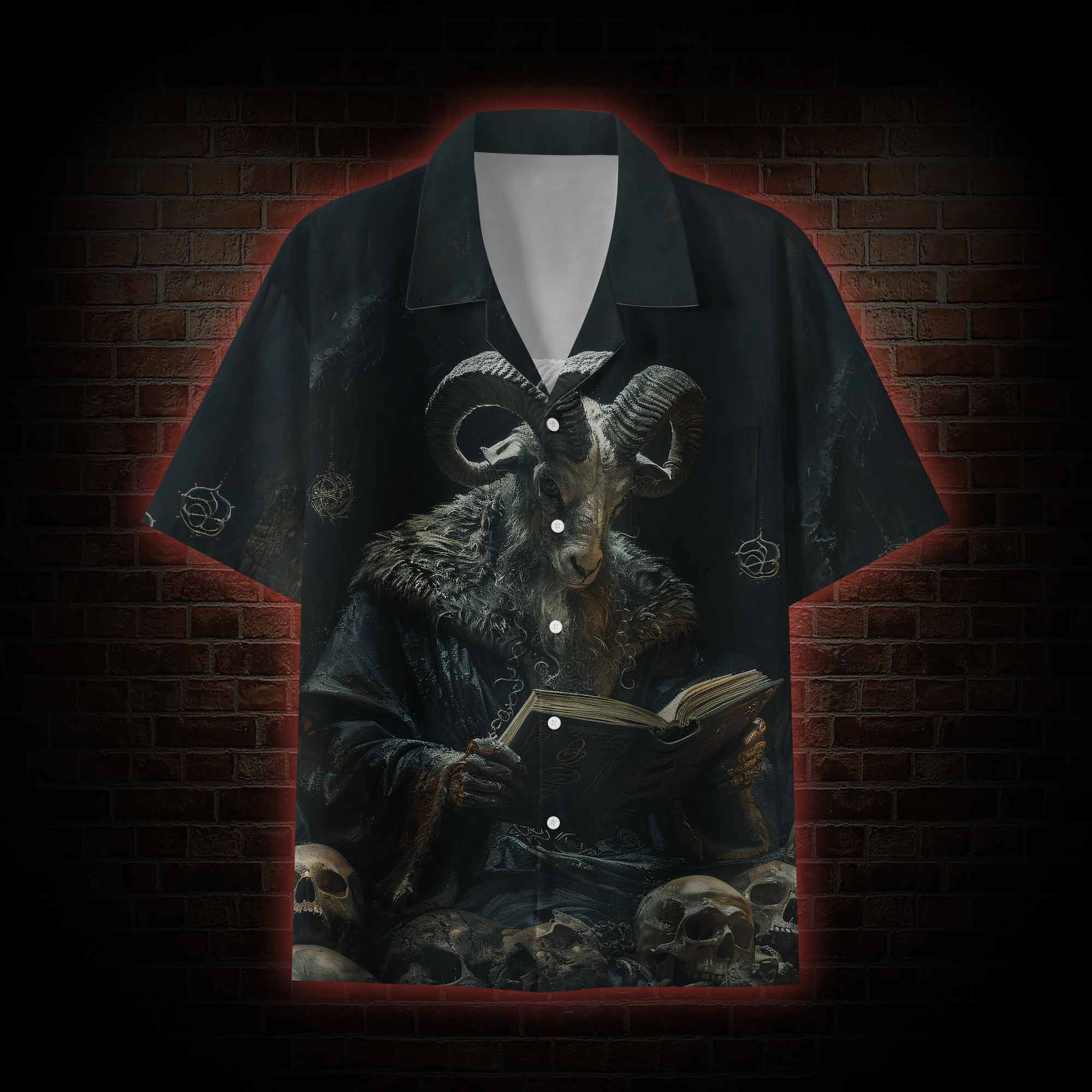 The Goat Devil Reading Button-up Shirt