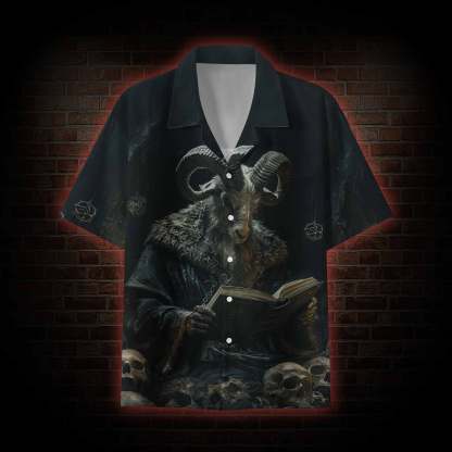 The Goat Devil Reading Button-up Shirt