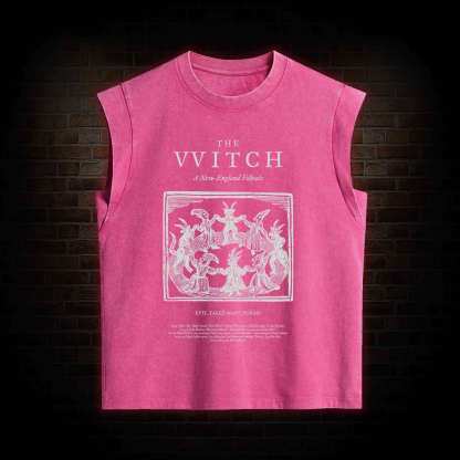 The Witch Retro Horror Folk Women's Washed Tank Top