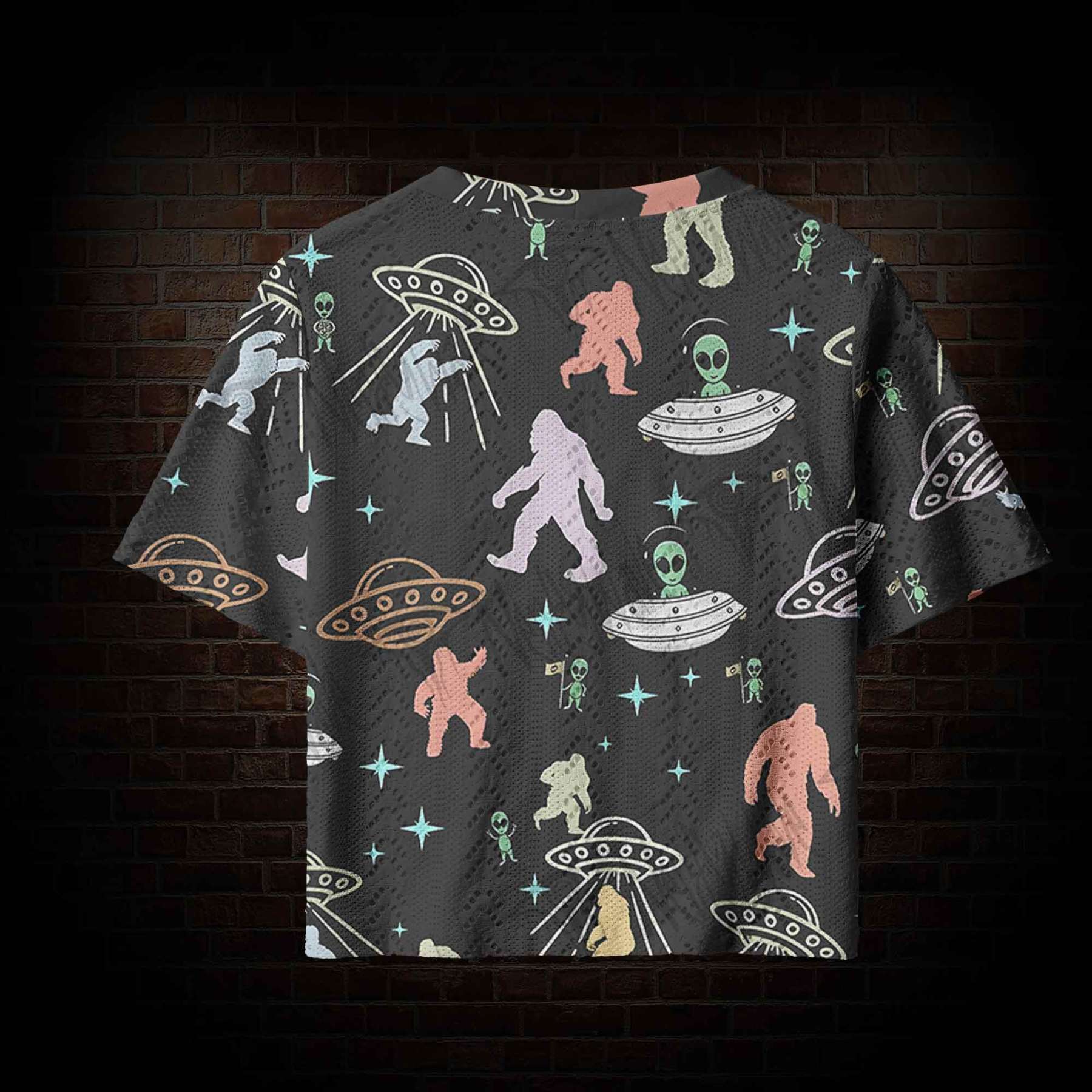  Bigfoot and Alien Party Pointelle Cardigan