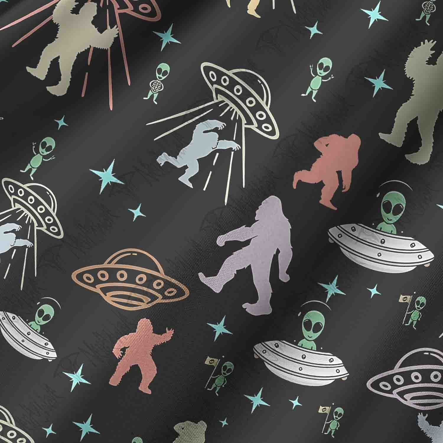 Bigfoot and Alien Party Lightweight Hawaiian Shirt