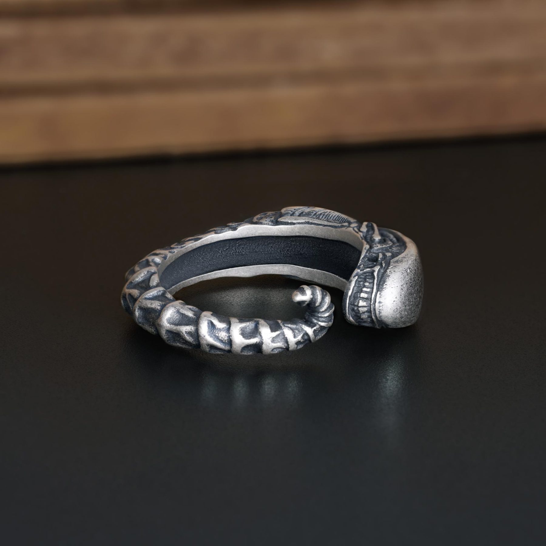 Aliens Silver Band Ring