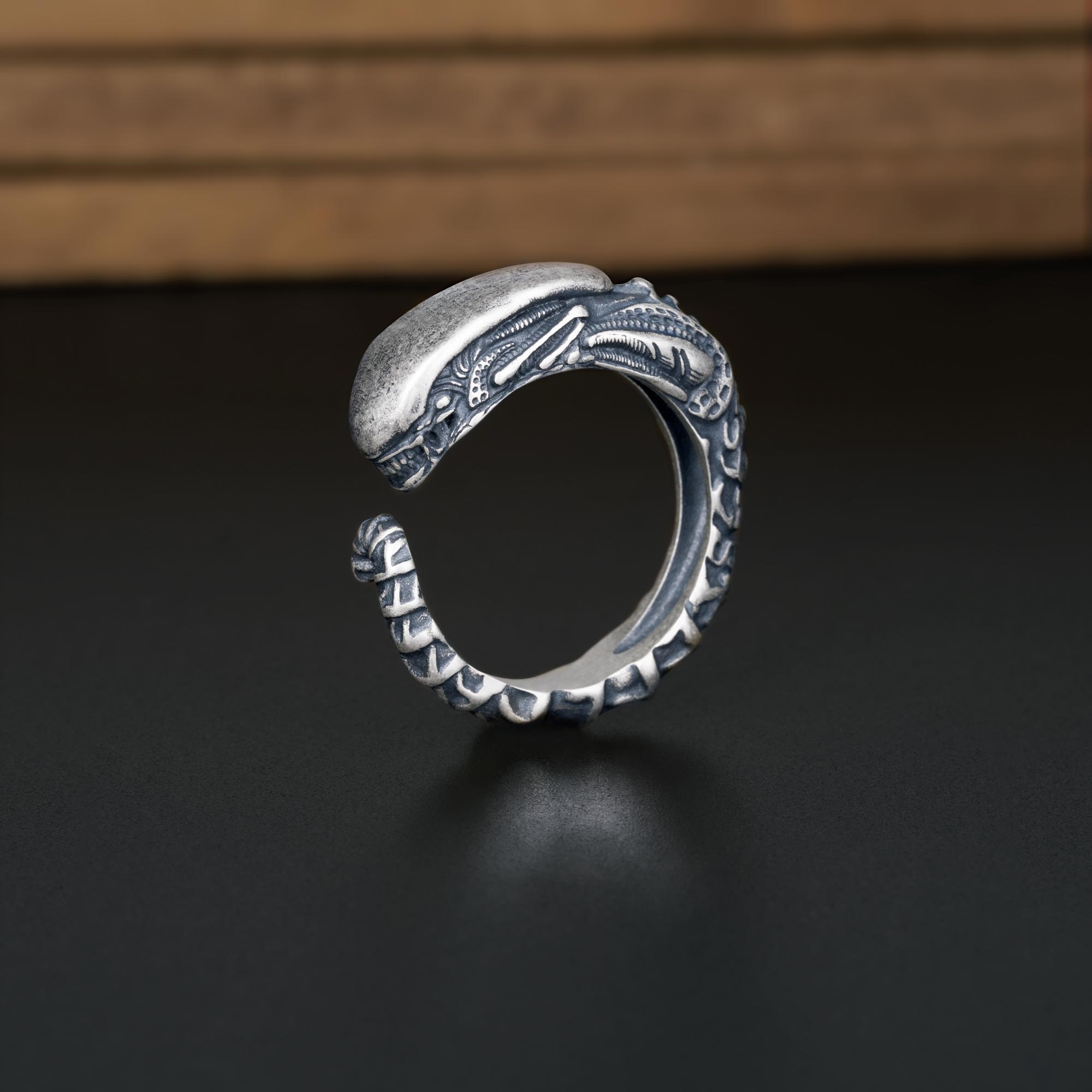 Aliens Silver Band Ring