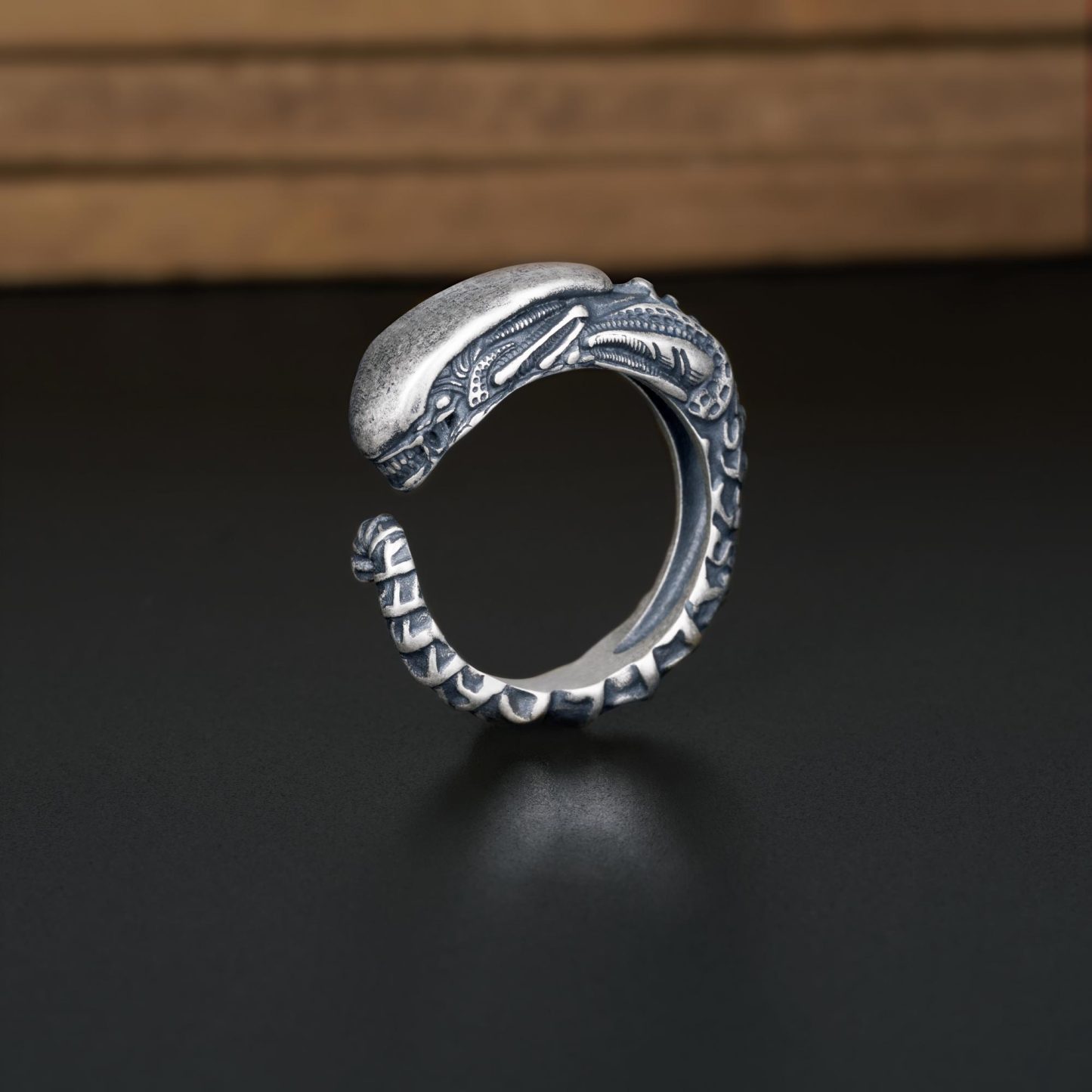 Aliens Silver Band Ring