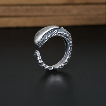 Aliens Silver Band Ring