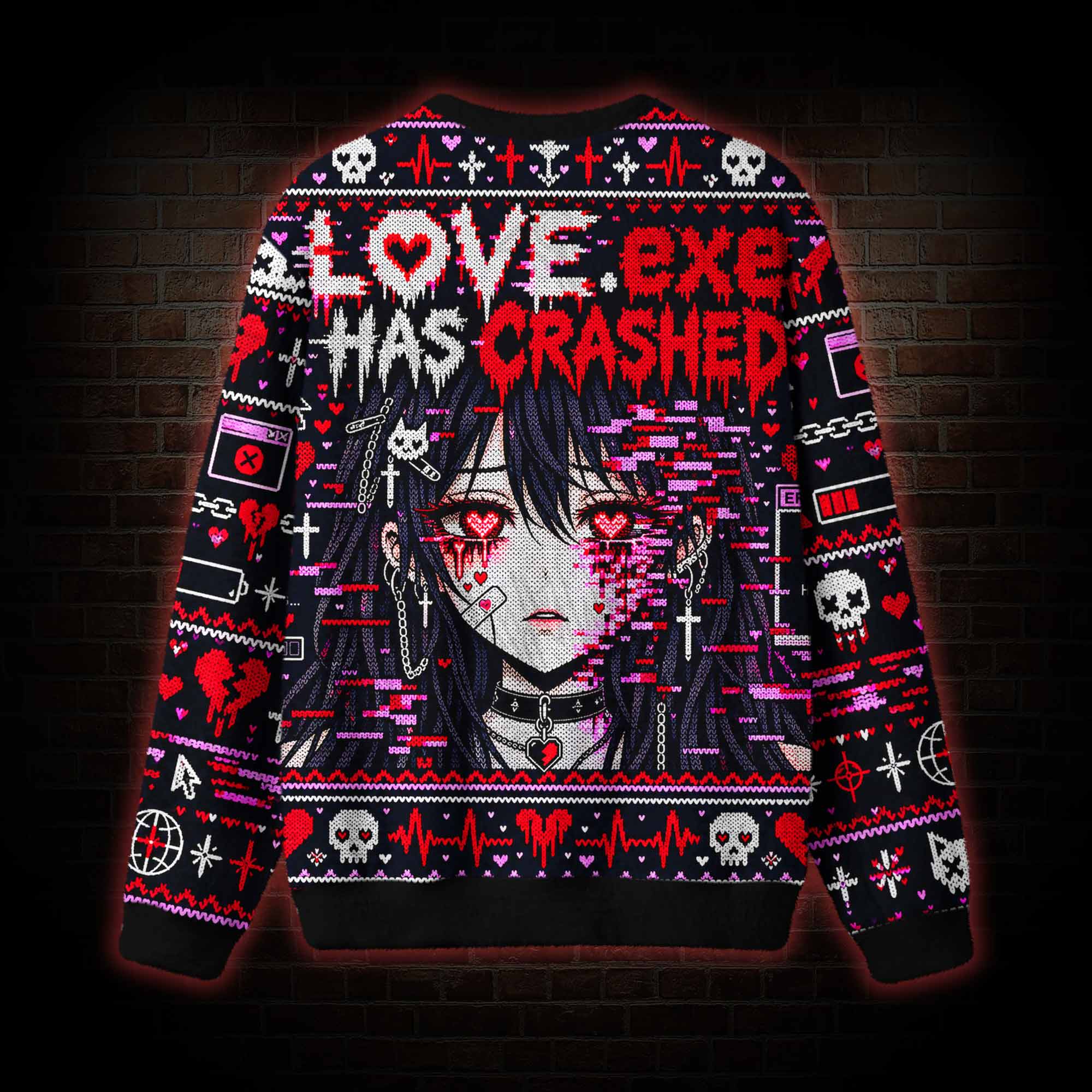 Love Exe has Crashed Ugly Sweatshirts