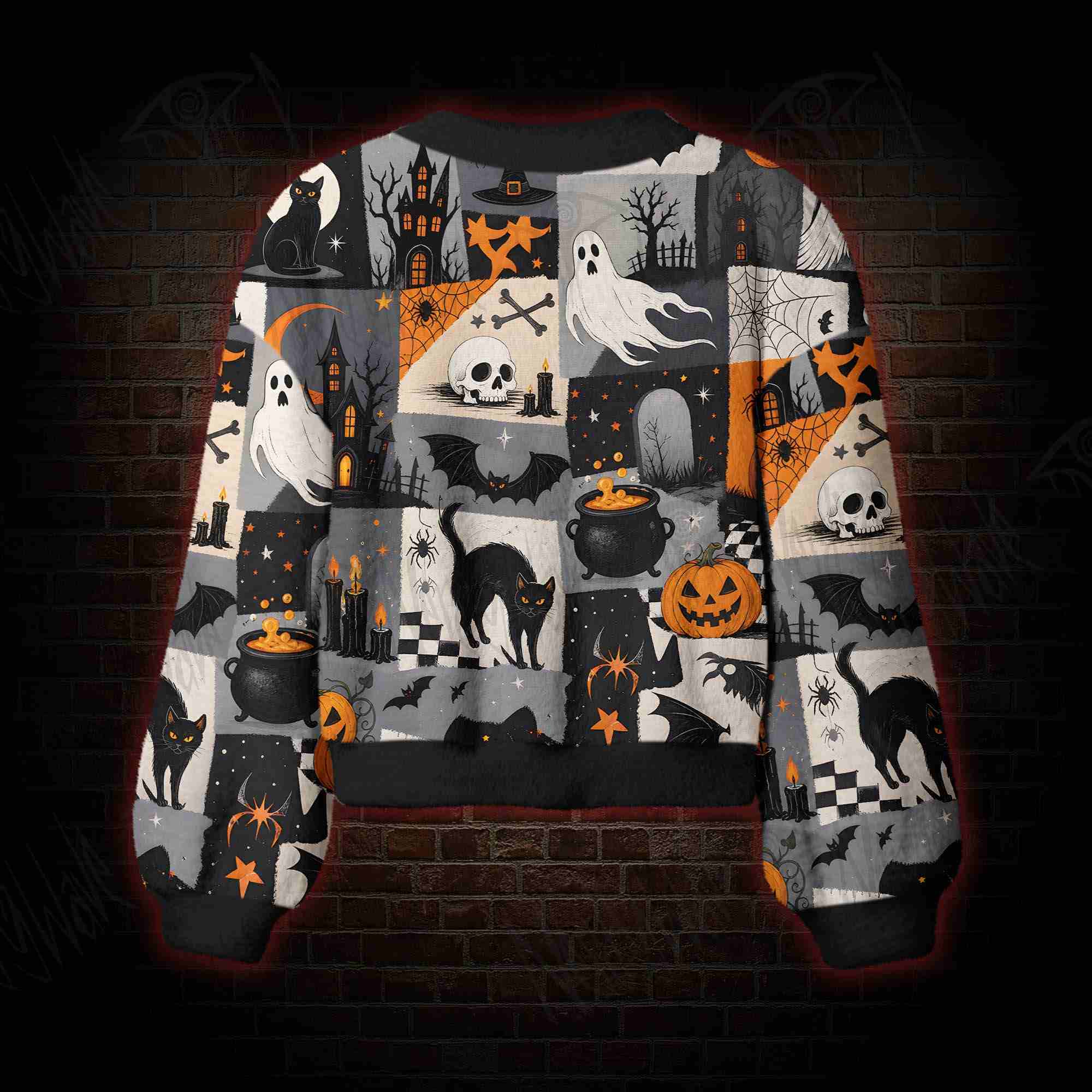 Haunted Patchwork Women's Cardigan Sweater