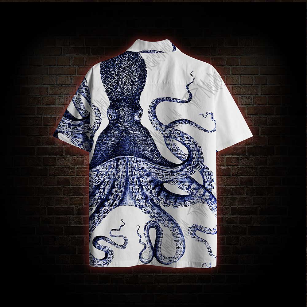 Blue Kraken Octopus Hawaiian Shirt
