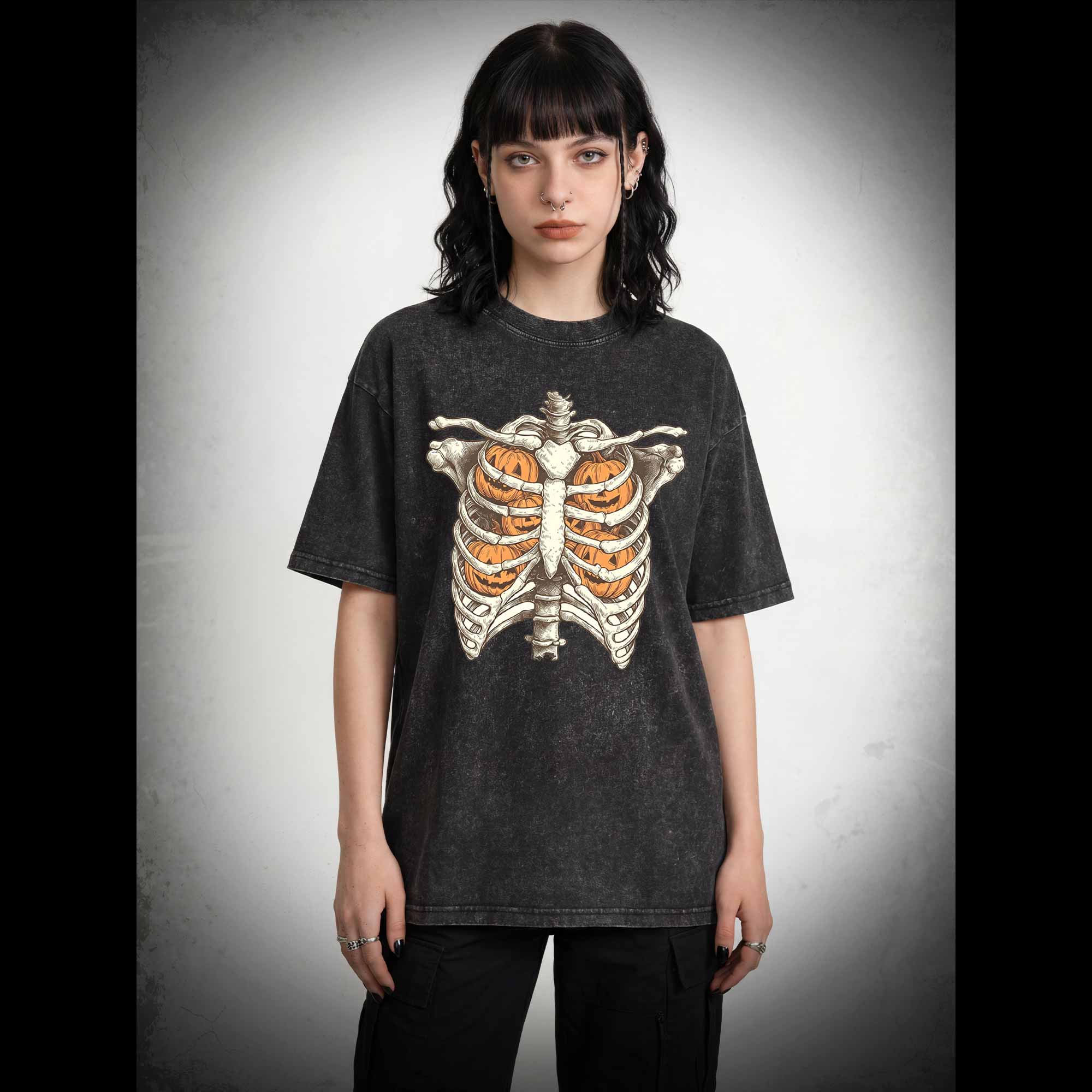 Halloween Retro Ghost Washed T-shirt