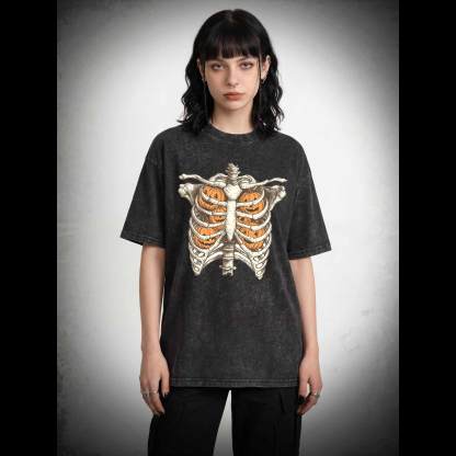 Halloween Retro Ghost Washed T-shirt