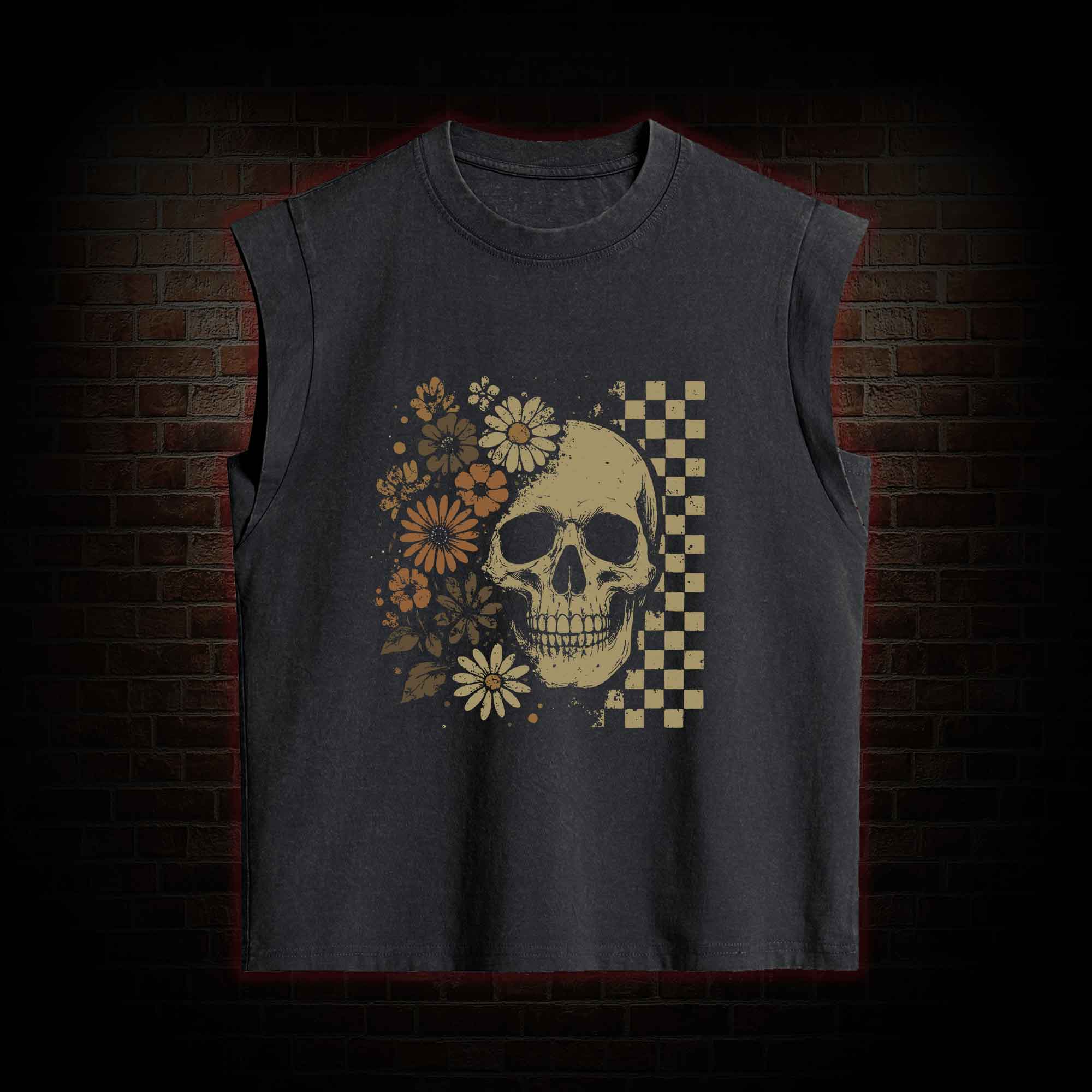 Vintage Skull Women's Washed Tank Top