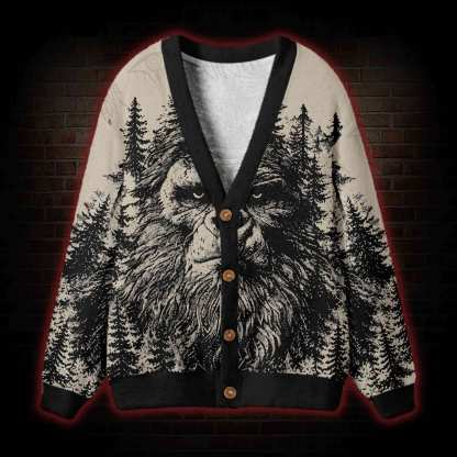 Vintage Bigfoot Forest Cardigan Sweater