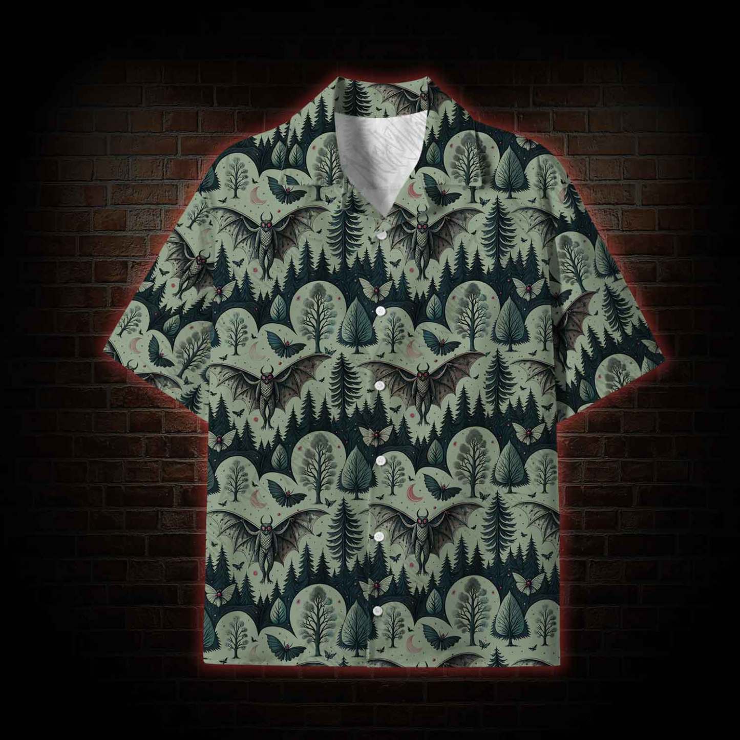 Home of the Mothman Lightweight Hawaiian Shirt