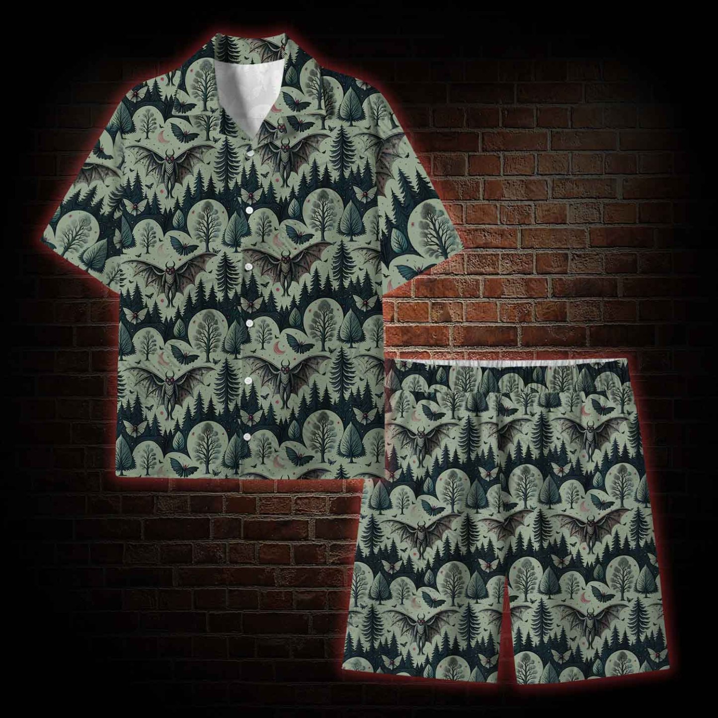 Home of the Mothman Lightweight Hawaiian Shirt