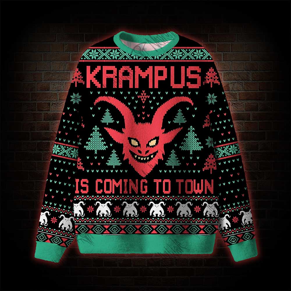 Krampus is Coming to Town Ugly Sweatshirts