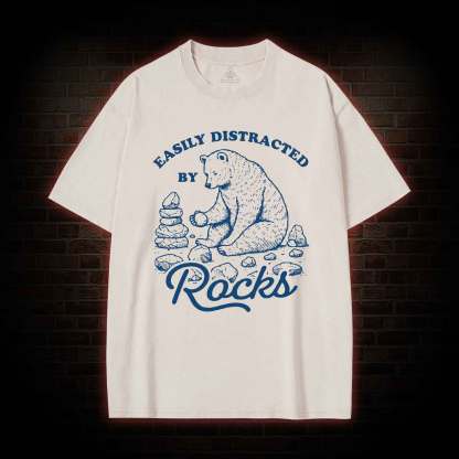 Easily Distracted By Rocks Washed T-shirt
