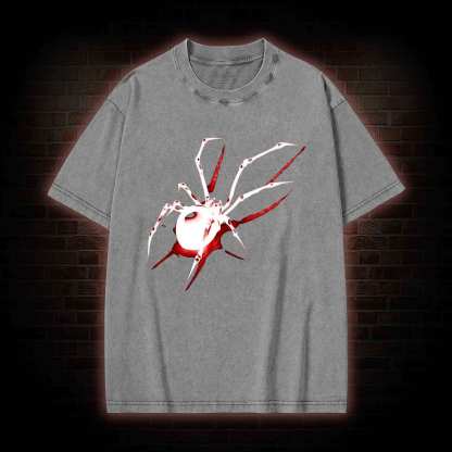 Spider Design Washed T-shirt