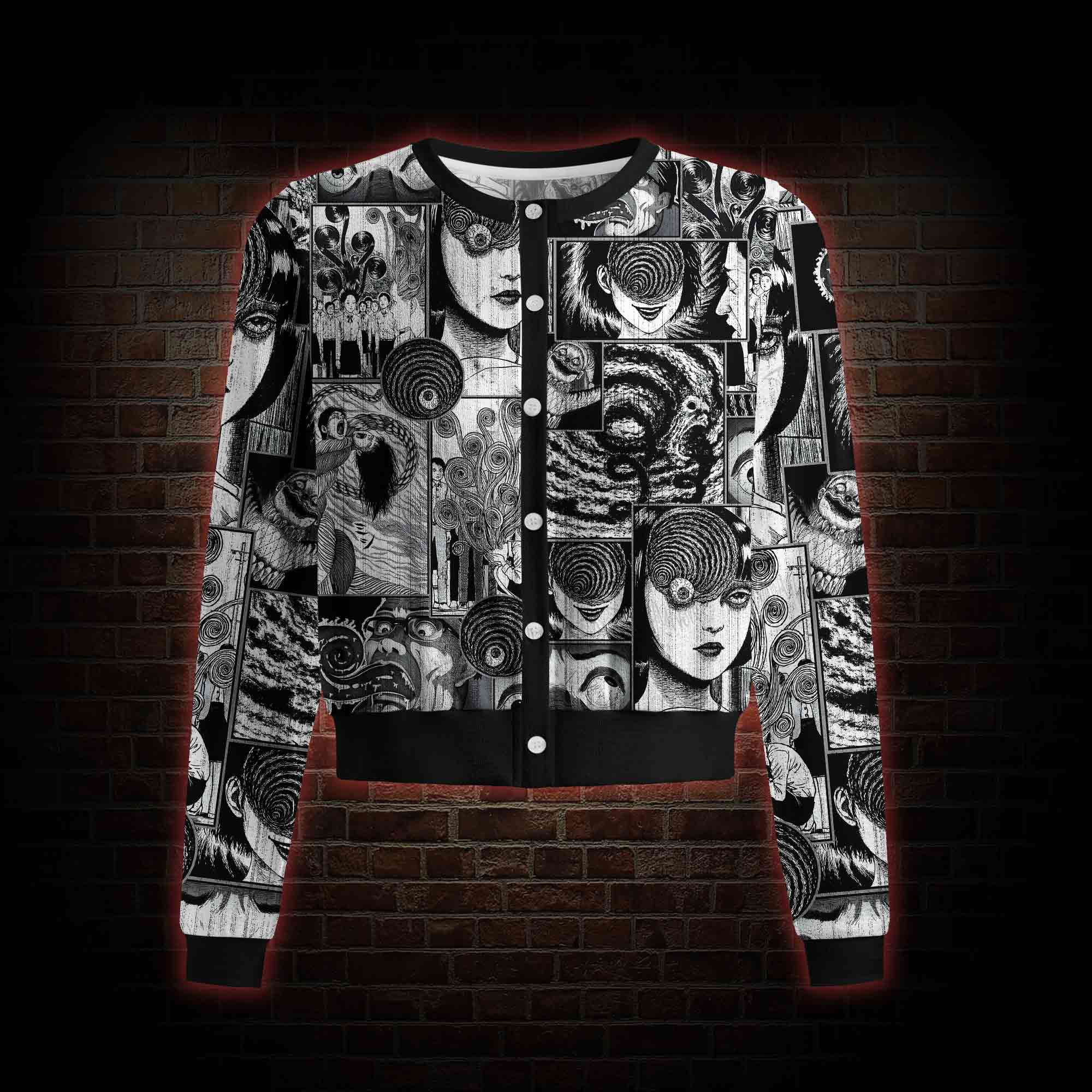 Sprial Horror Cardigan Sweaters