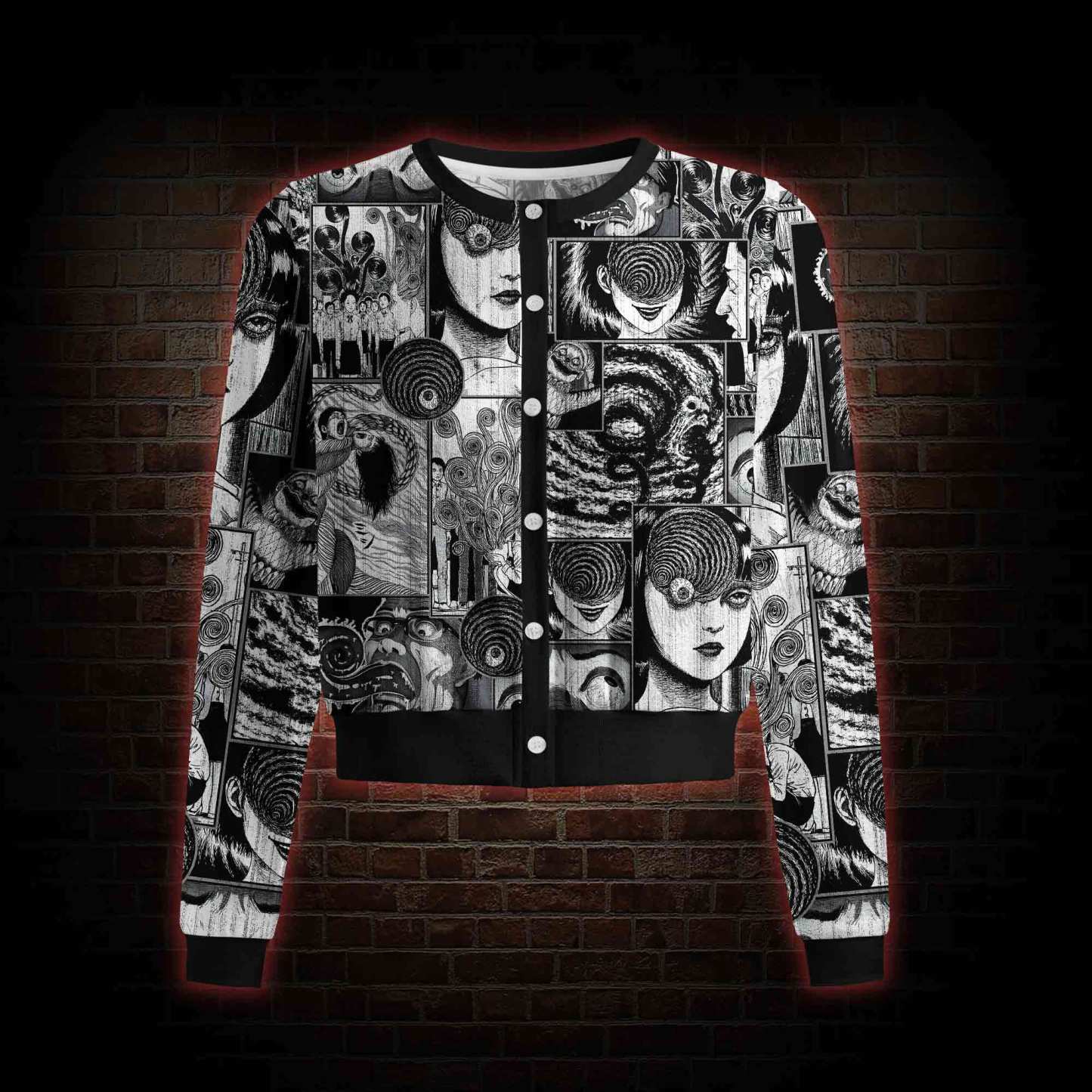 Sprial Horror Cardigan Sweaters