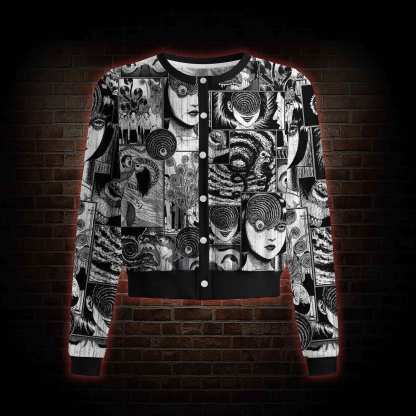 Sprial Horror Cardigan Sweaters