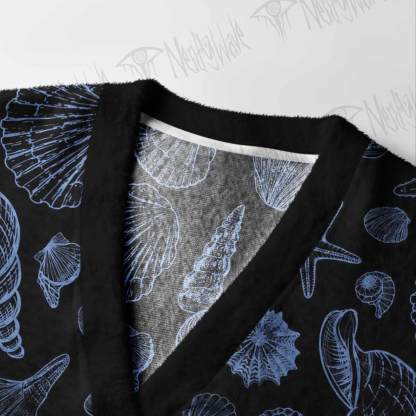 Blue Seashell Cardigan Sweater
