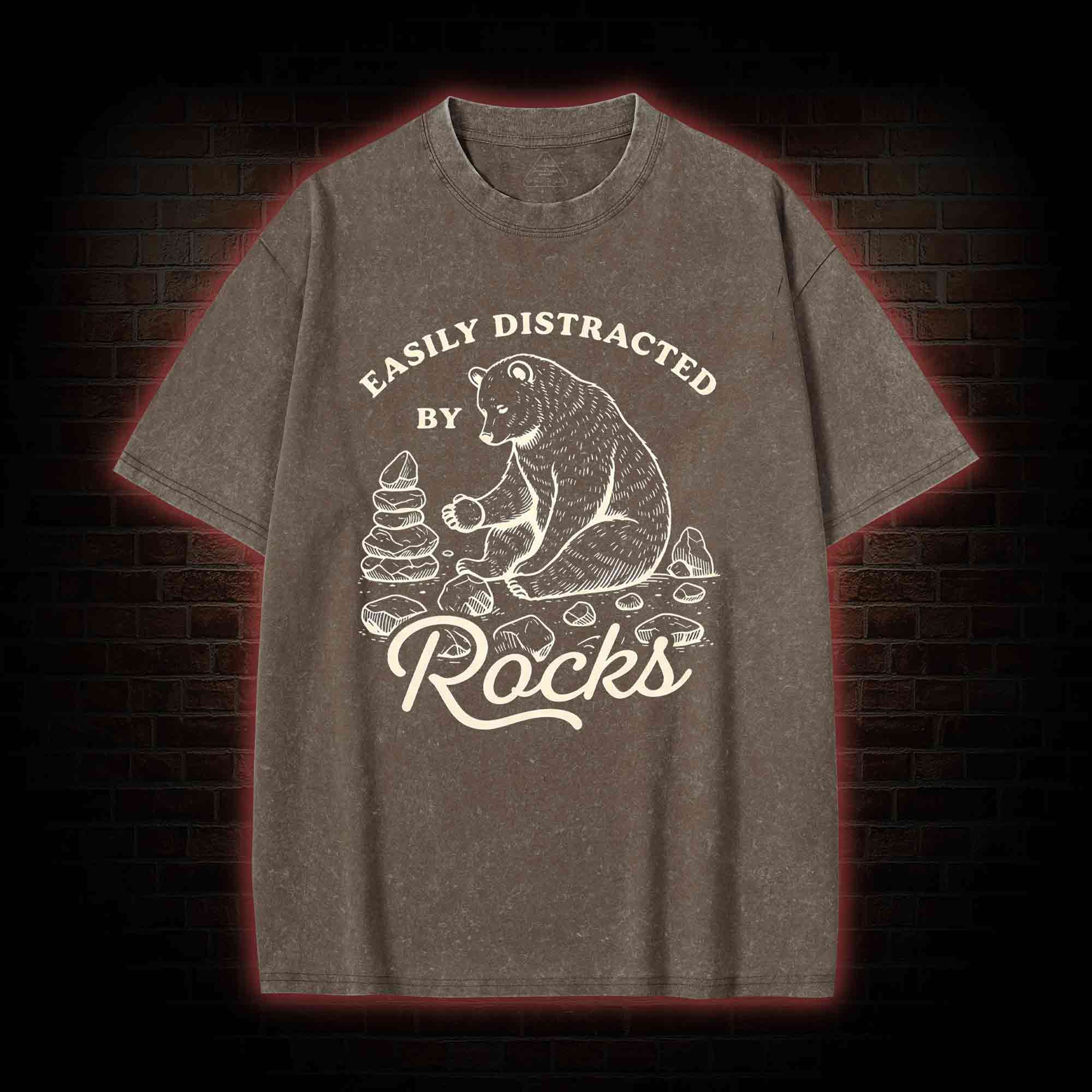 Easily Distracted By Rocks Washed T-shirt