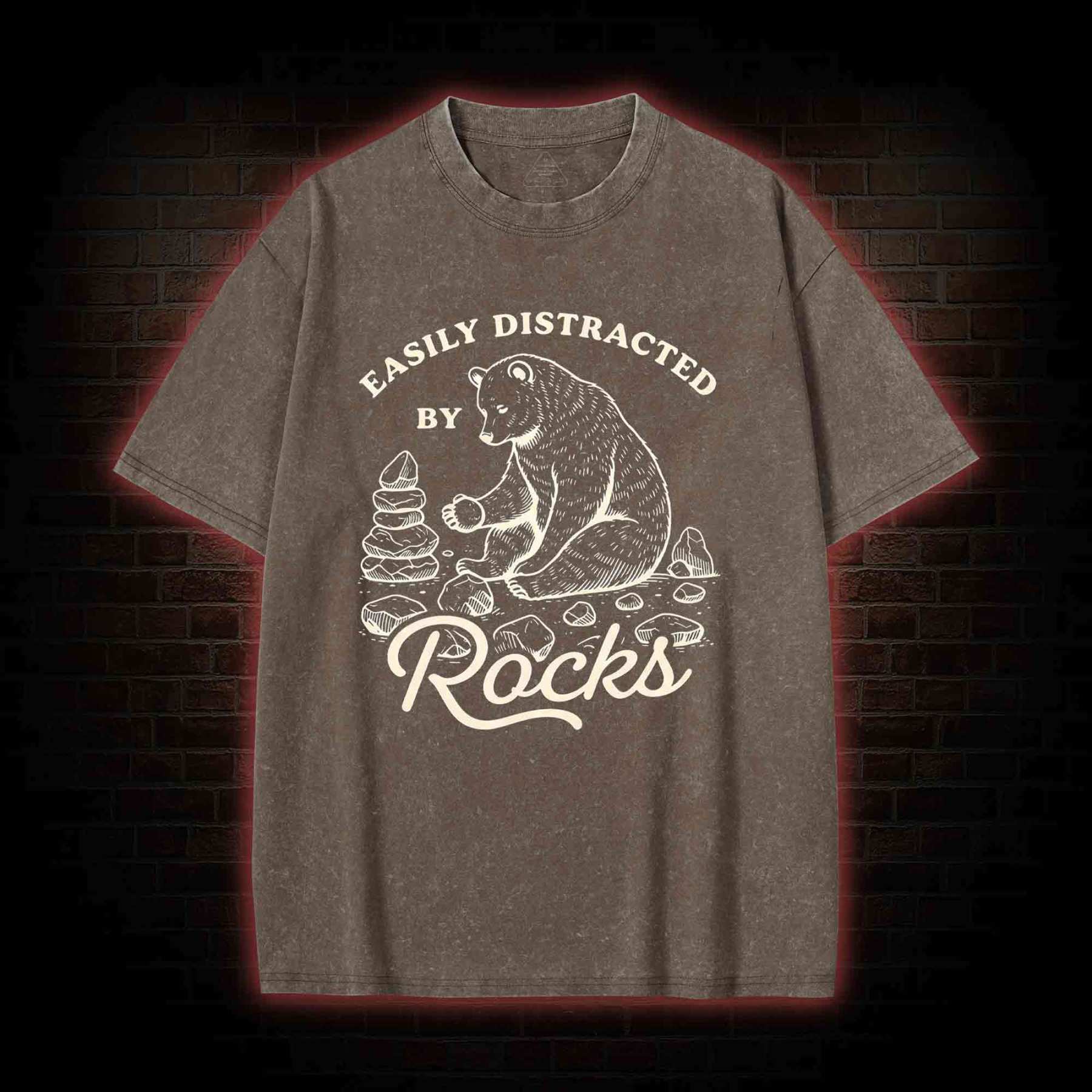 Easily Distracted By Rocks Washed T-shirt