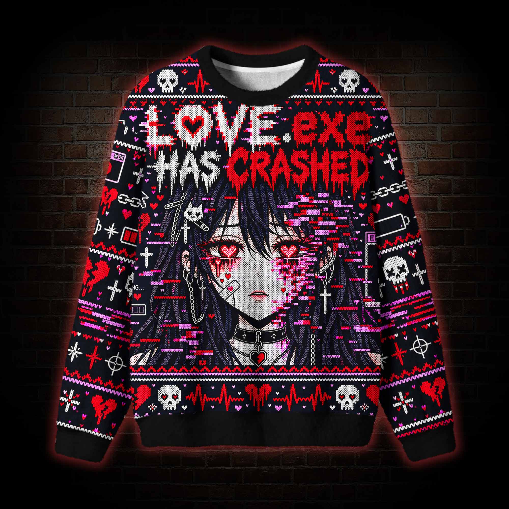 Love Exe has Crashed Ugly Sweatshirts