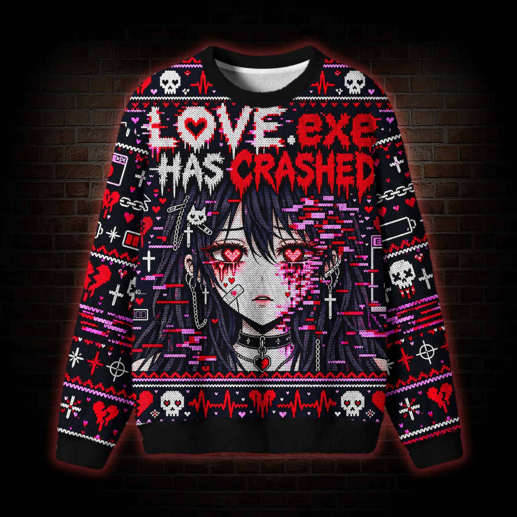 Love Exe has Crashed Ugly Sweatshirts
