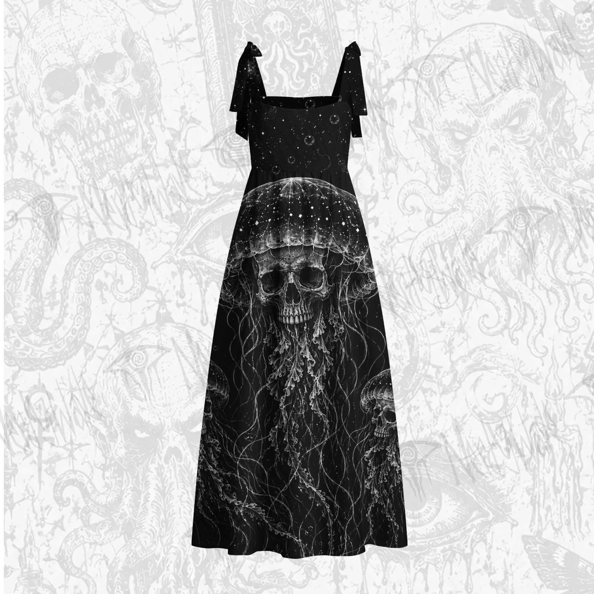 Mythical creatures Tie Shoulder Maxi Dress