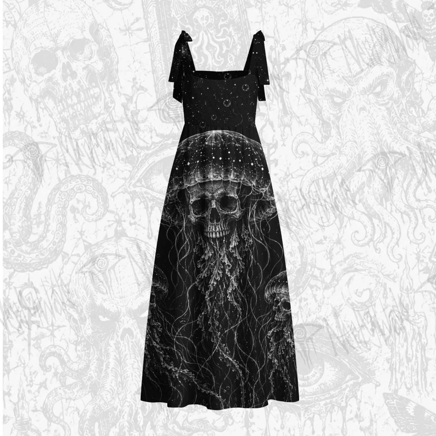 Mythical creatures Tie Shoulder Maxi Dress